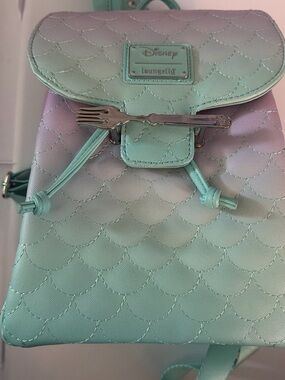 Loungefly Mint to Lavender Ombre Scallop Mini Backpack